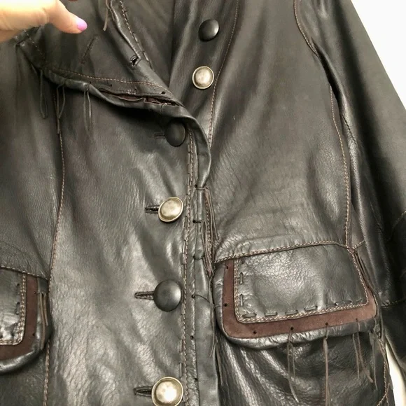 Scully Vintage Fringe Leather Jacket | chocolate brown - Picture 2 of 10